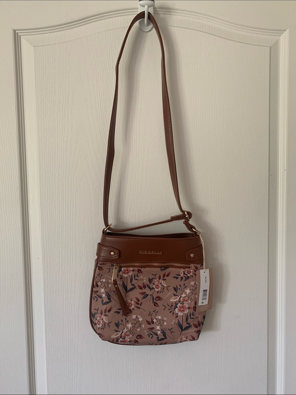 Fiorelli Floral Crossbody Bag in Brown and Pink